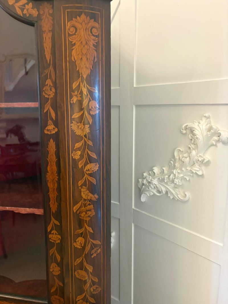 Antique 19th Century Quality Dutch Marquetry Corner Cabinet